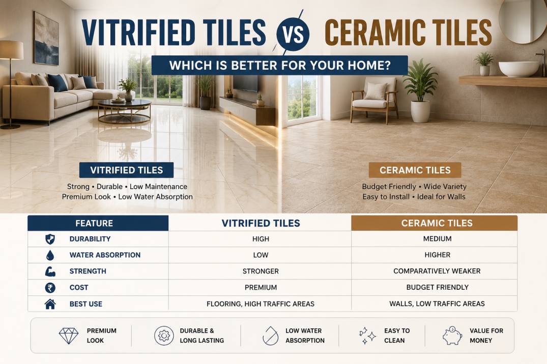 Vitrified Tiles vs Ceramic Tiles – Which is Better for Your Home?