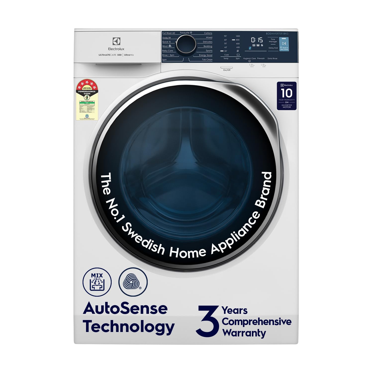 Electrolux 8Kg, 9Kg Front Load Washing Machine | Smart Fabric Care |