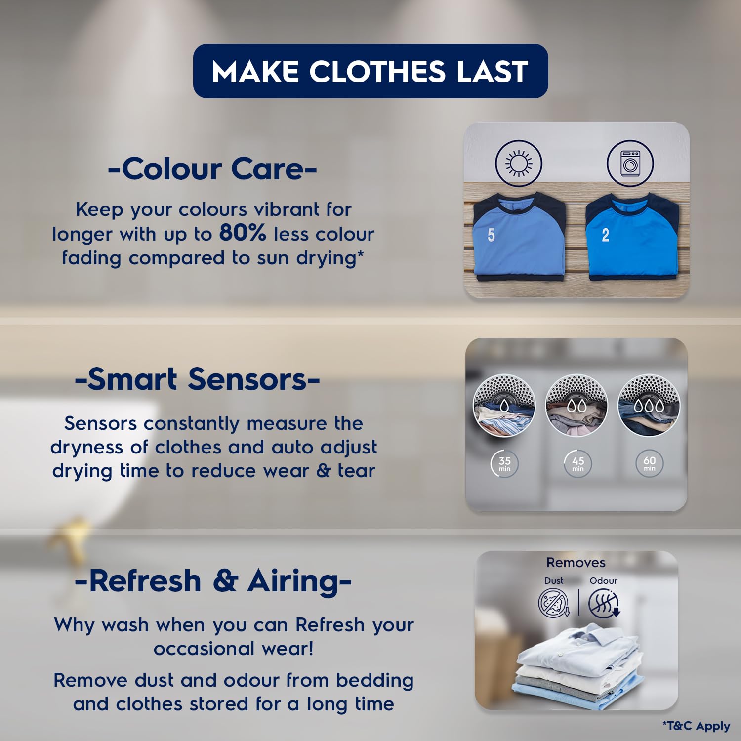 Electrolux 7.5KG Fully Automatic Vented Clothes Dryer Machine, Reverse Tumbling, Smart Sensors, Colour Care, Drying Only EDV754H3WB