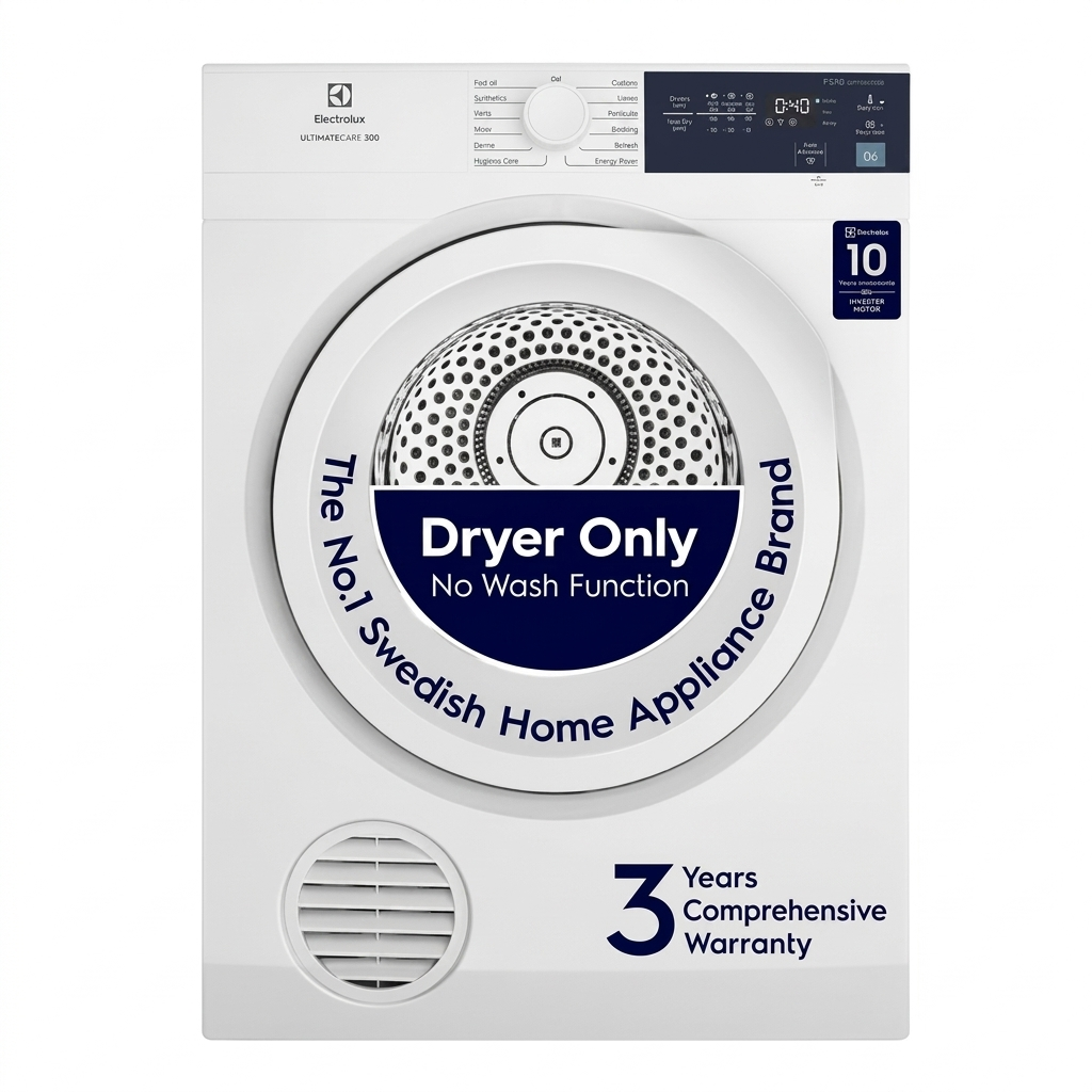 Electrolux 7.5KG Fully Automatic Vented Clothes Dryer Machine, Reverse Tumbling, Smart Sensors, Colour Care, Drying Only EDV754H3WB