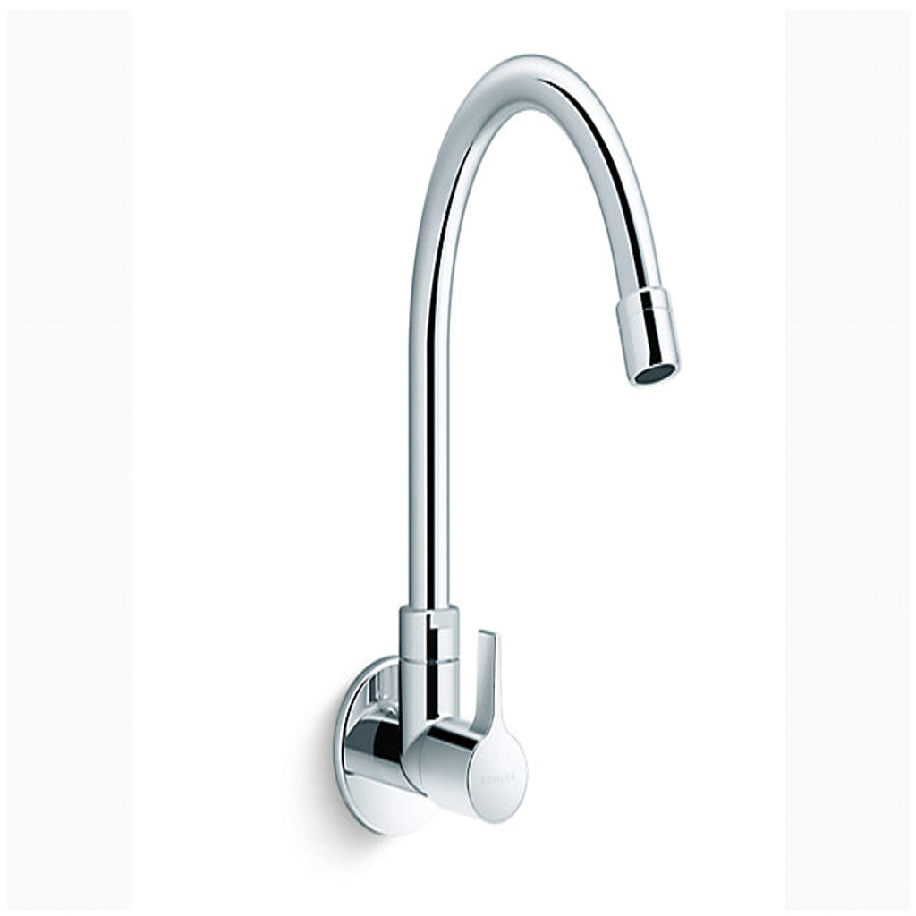 kohler-Wall Mount Kitchen Faucet Cold Only In Polished Chrome