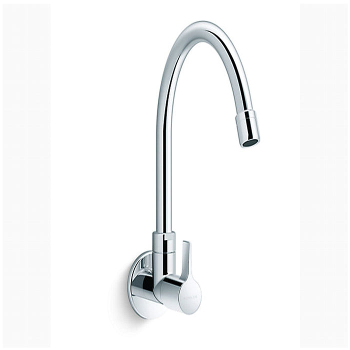 kohler-Wall Mount Kitchen Faucet Cold Only In Polished Chrome