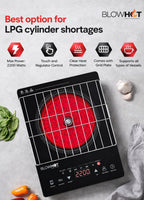 Blowhot Azzure Induction Cooktop – 2000W Smart Smokeless Cooking