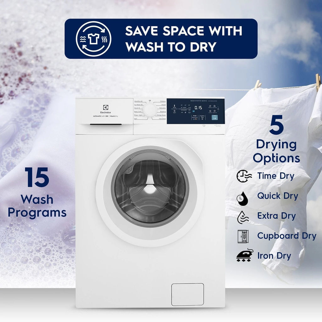 Electrolux 8/5Kg,  9/6 KG Washer Dryer Combo | Smart Laundry Appliance |