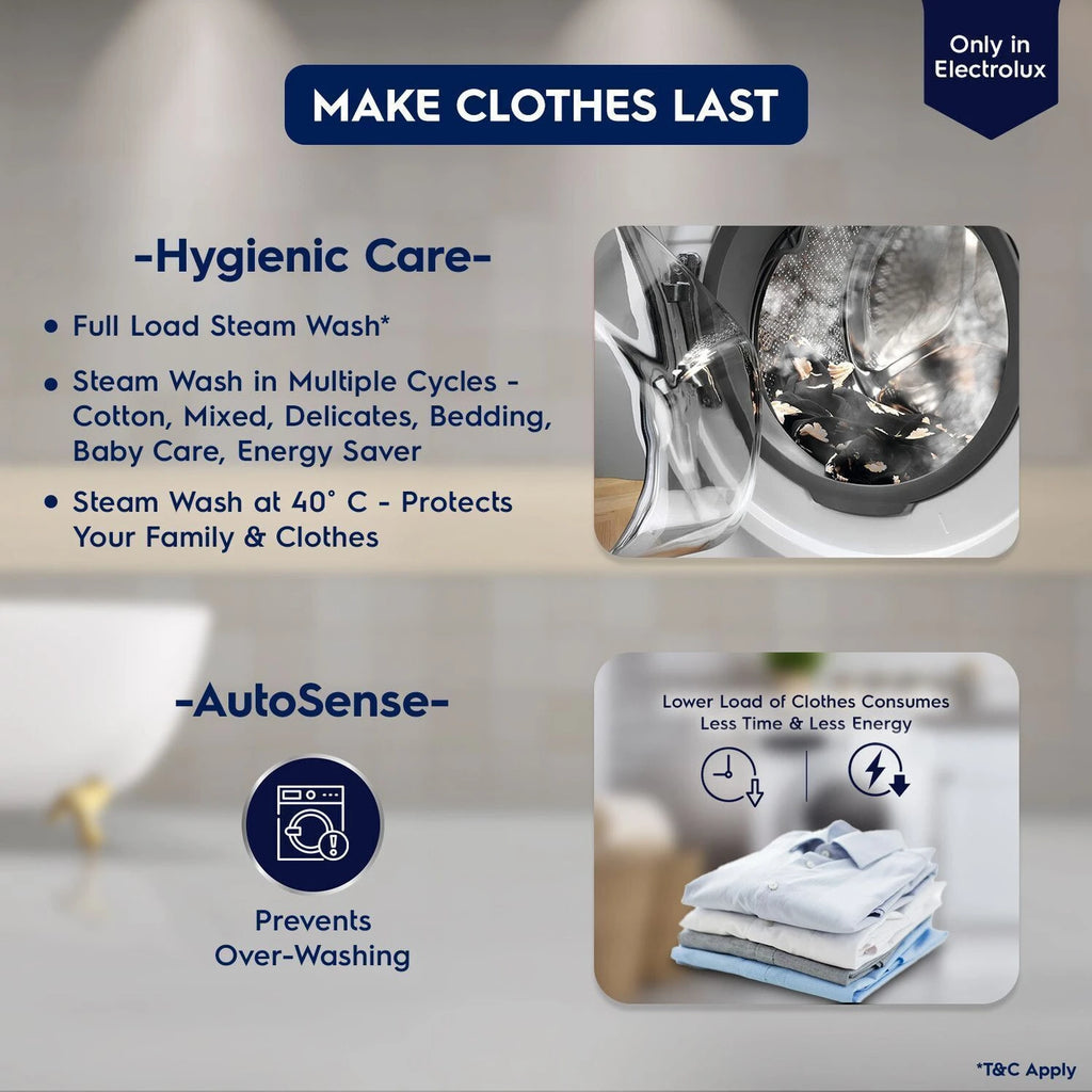 Electrolux 8/5Kg,  9/6 KG Washer Dryer Combo | Smart Laundry Appliance |