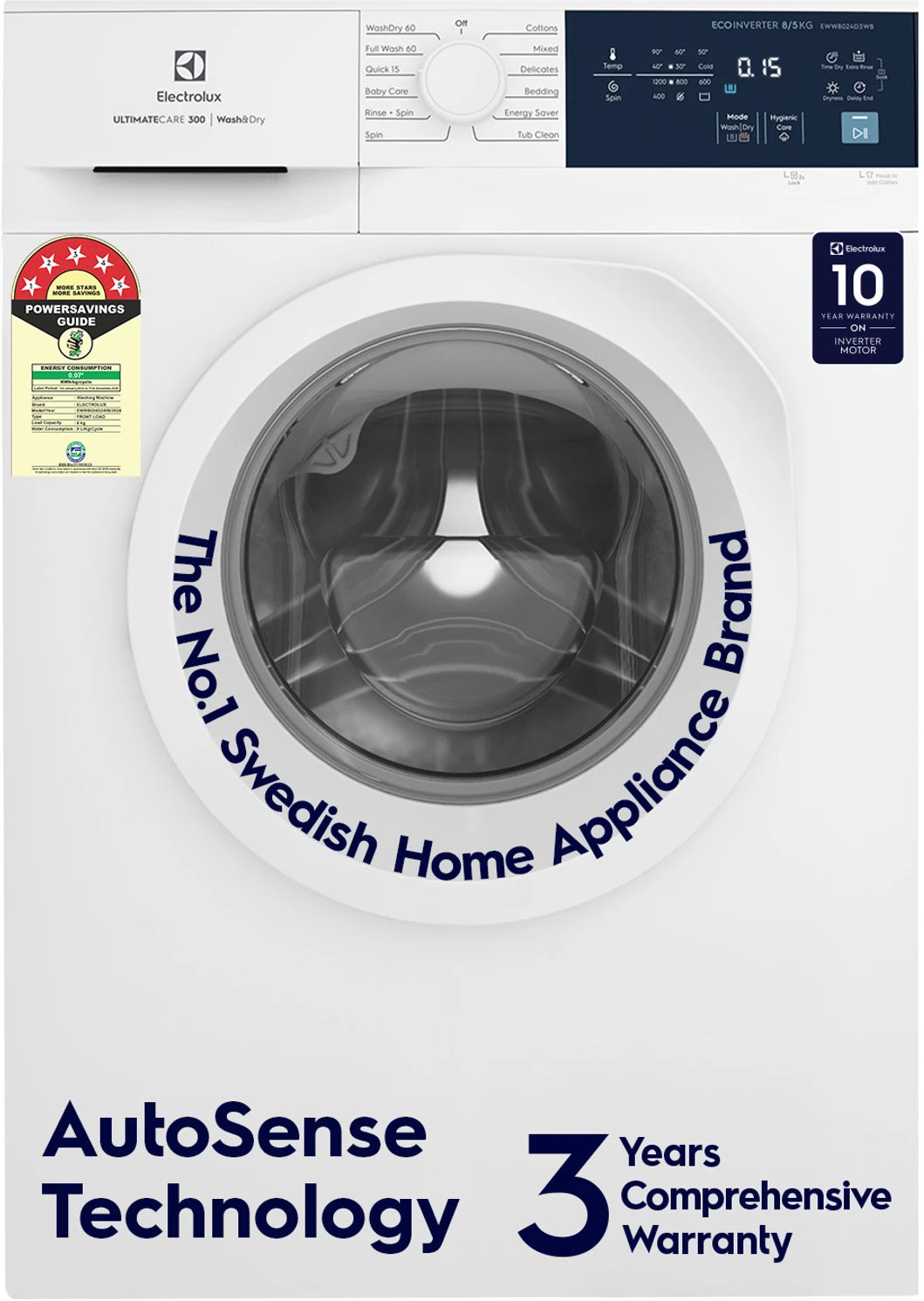 Electrolux 8/5Kg,  9/6 KG Washer Dryer Combo | Smart Laundry Appliance |