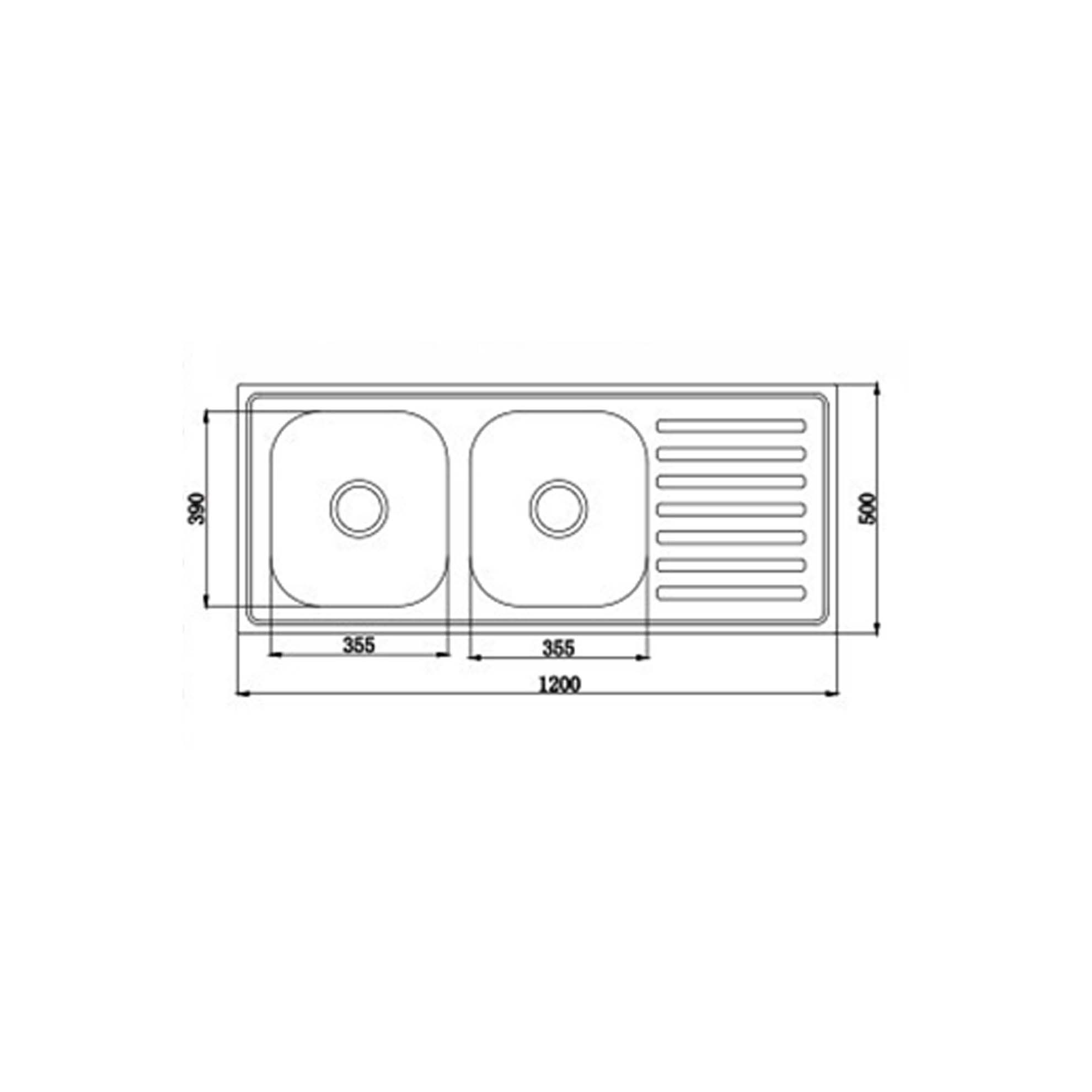 DURA DOUBLE BOWL WITH DRAIN BOARD
