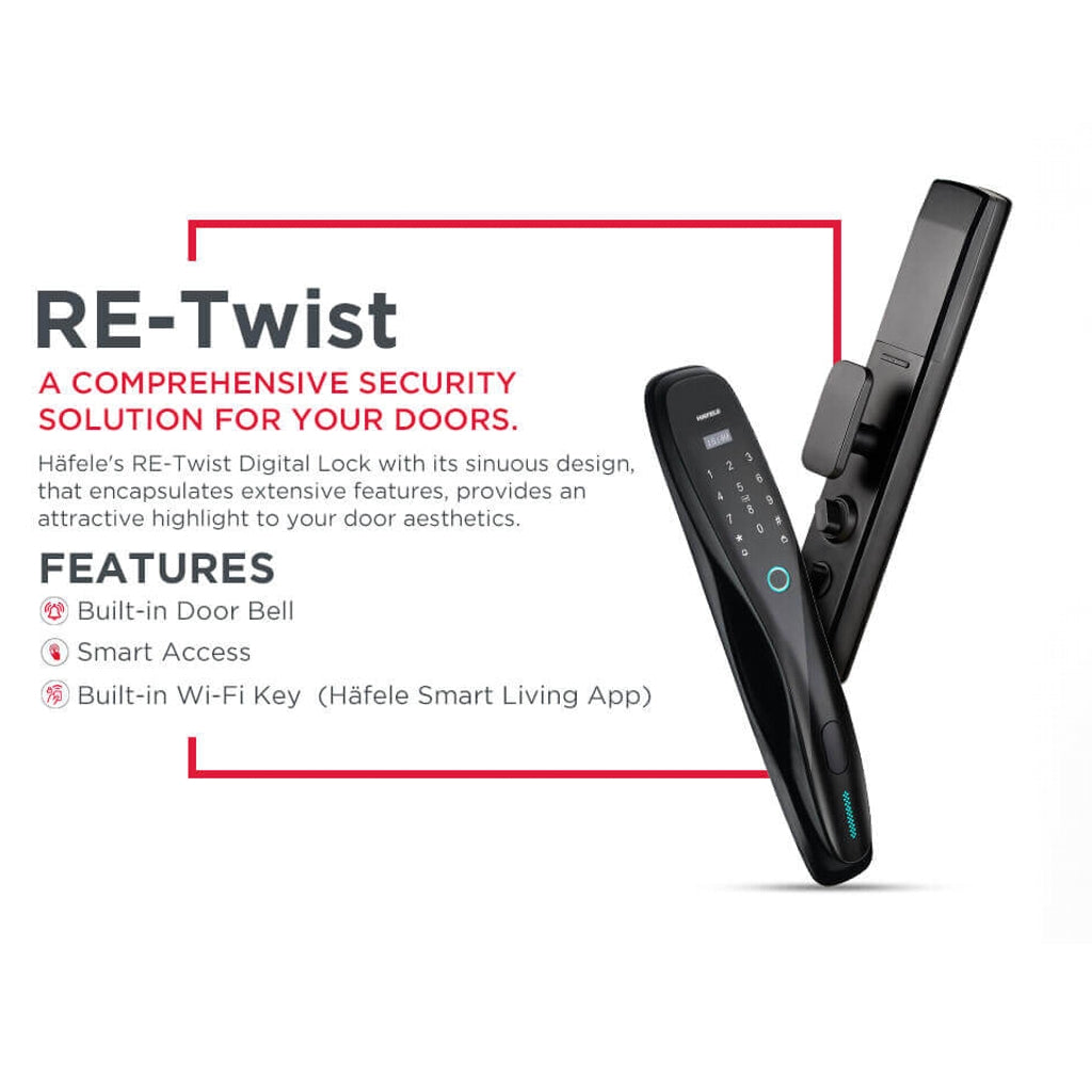 Hafele, Hafele showroom sarjapur road, hafele digital lock showroom sarjapur road, hafele showroom near me, hafele locks near me, buy Hafele locks, buy online Hafele digital locks, best digital locks, premium digital locks, saini world, hafele RE-Twist Digital Lock