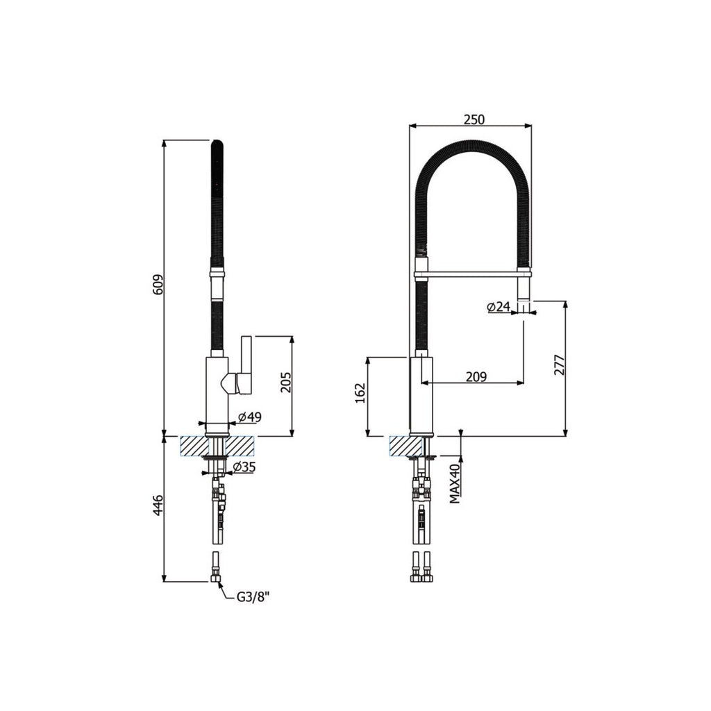 Hafele FLAMBE ROUND Blanco kitchen faucet