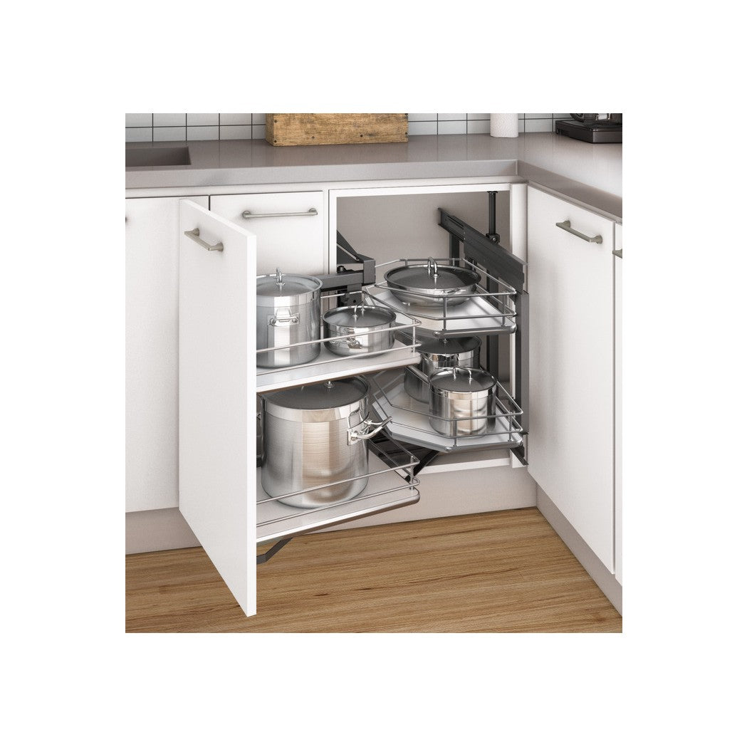 Hafele - Corner Unit solid base Chrome/Anthracite Baskets