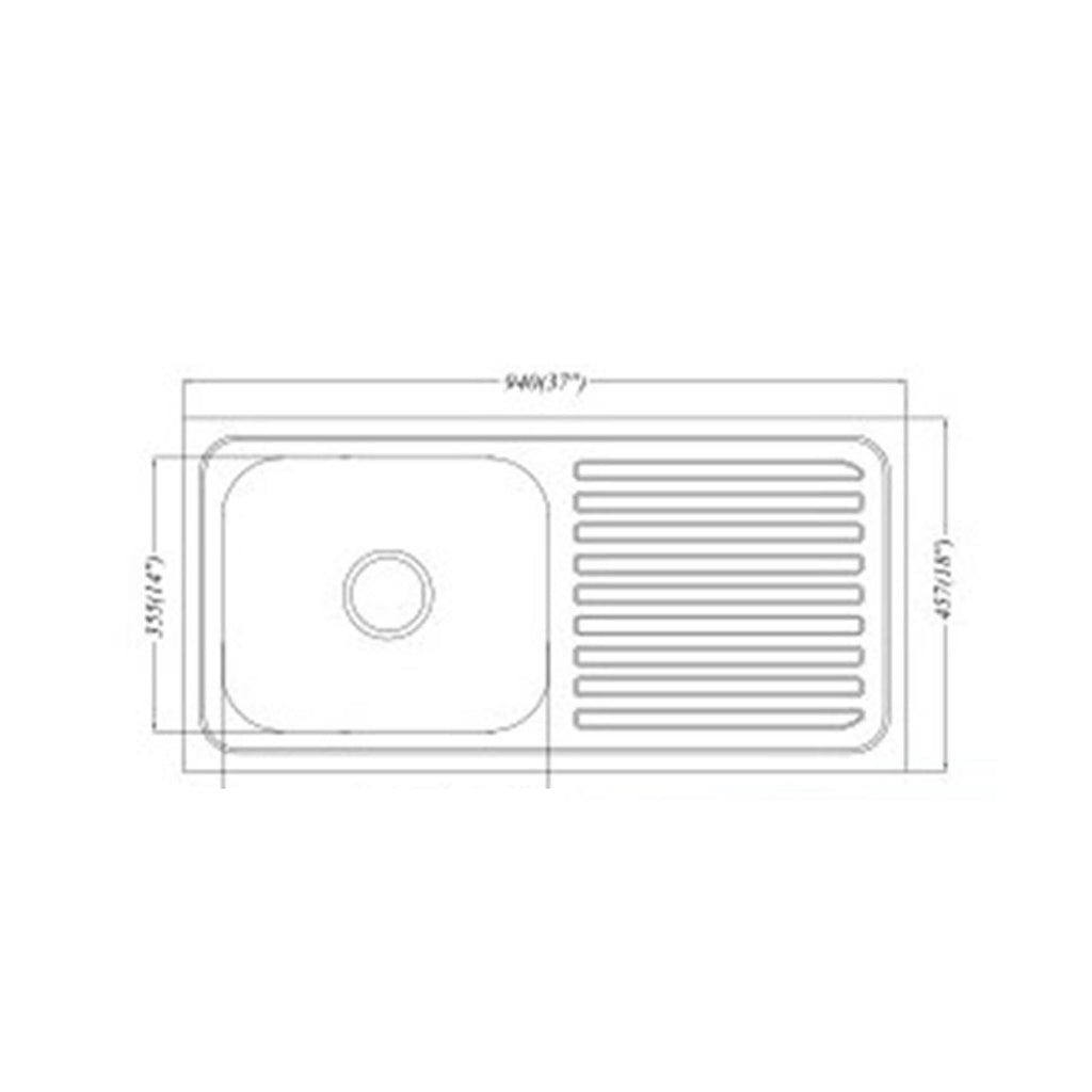 DURA SINGLE  BOWL WITH DRAIN BOARD