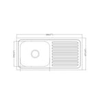 DURA SINGLE  BOWL WITH DRAIN BOARD