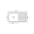DURA SINGLE  BOWL WITH DRAIN BOARD