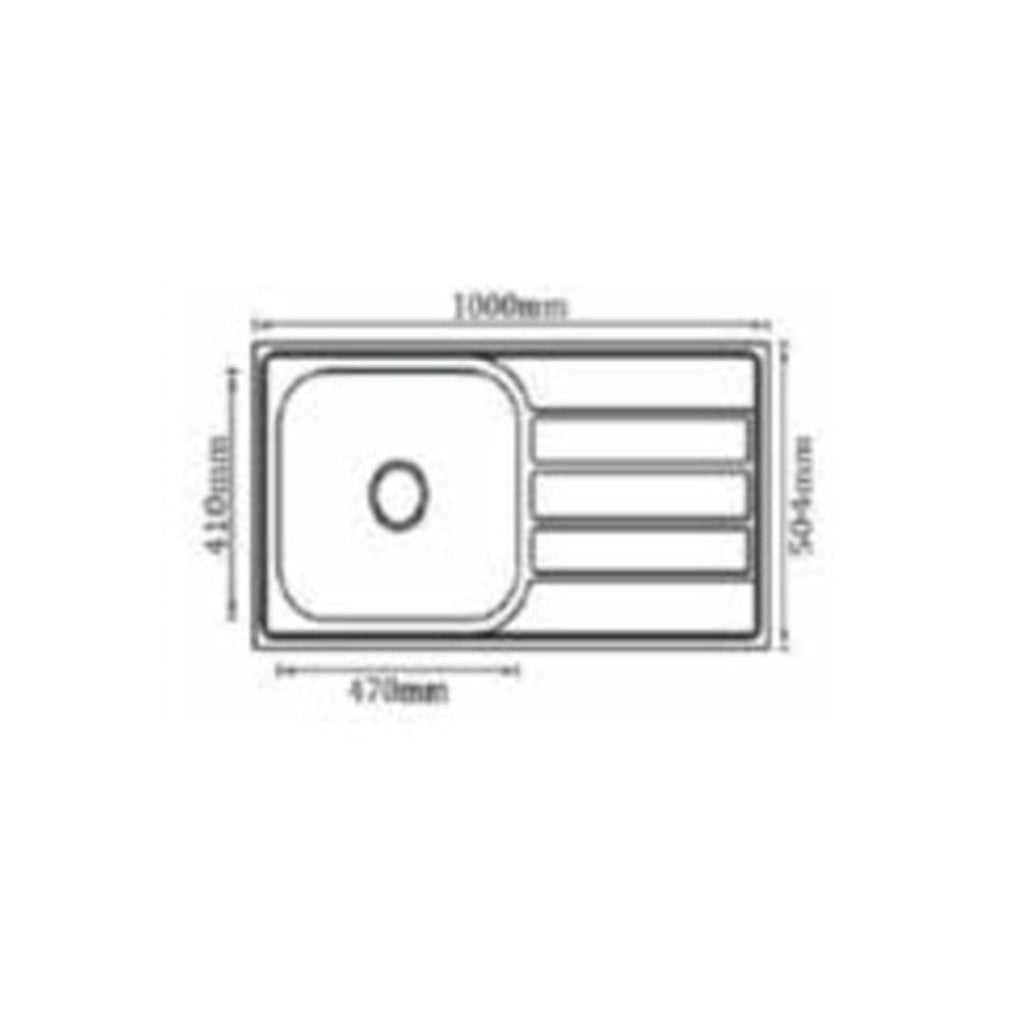 DURA SINGLE  BOWL WITH DRAIN BOARD SQUARE SERIES