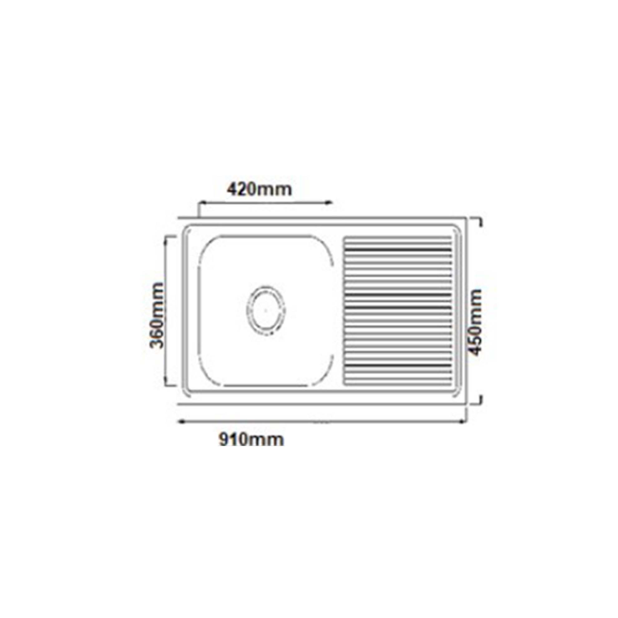 DURA SINGLE  BOWL WITH DRAIN BOARD