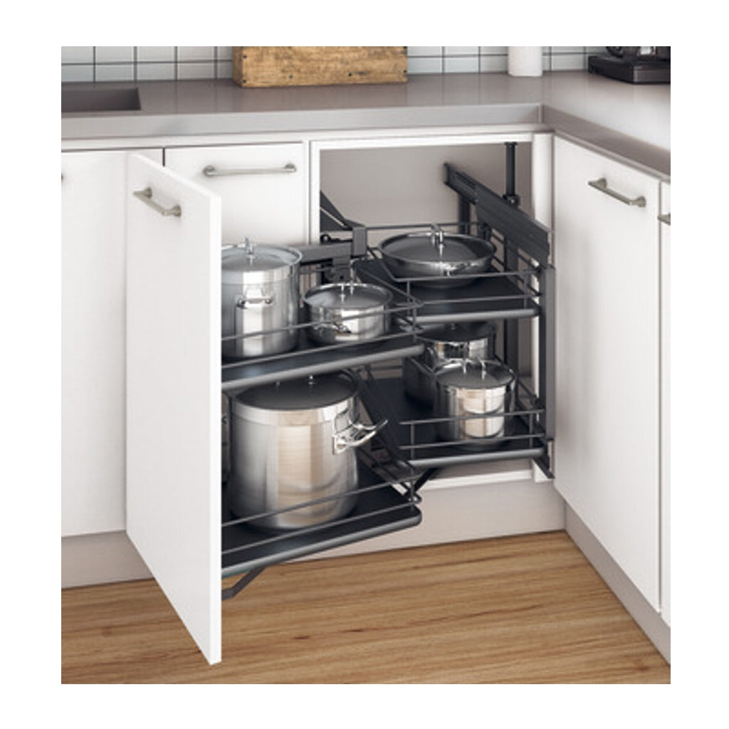 Hafele - Corner Unit solid base Chrome/Anthracite Baskets