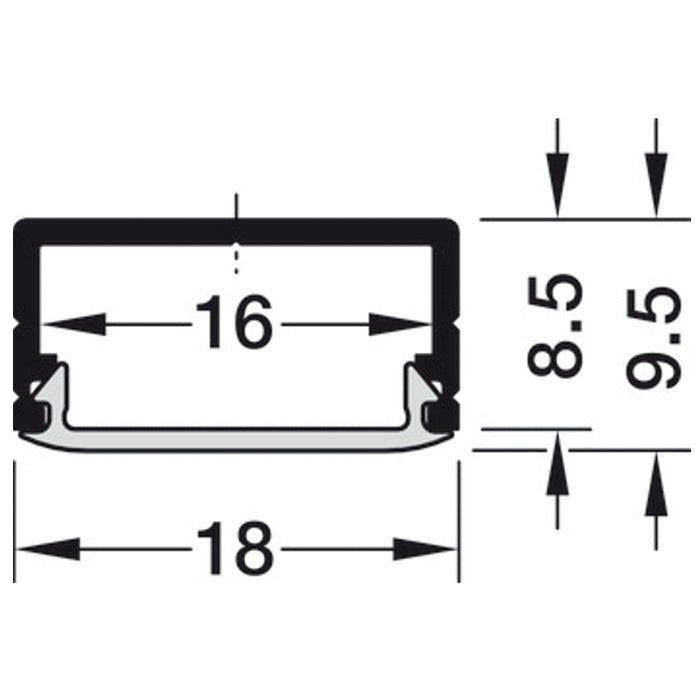 Hafele Strip Light Profile for under mounting