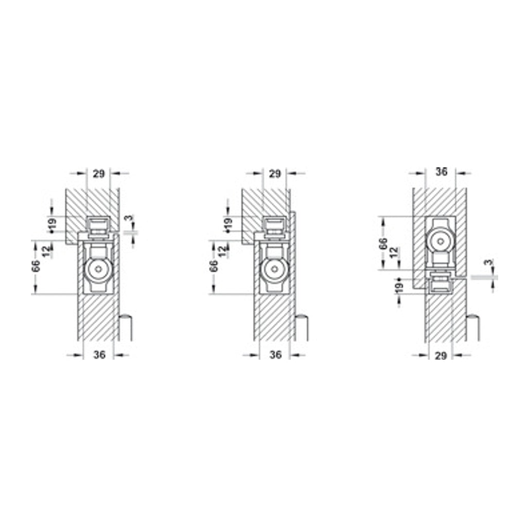 Hafele concealed door closer, DCL 33