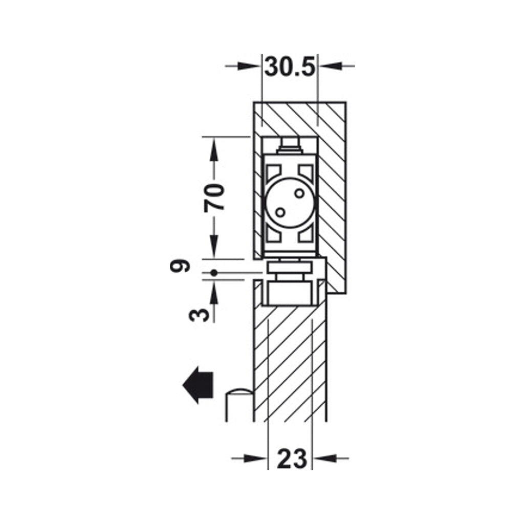 Hafele Overhead door closer, HS 3000