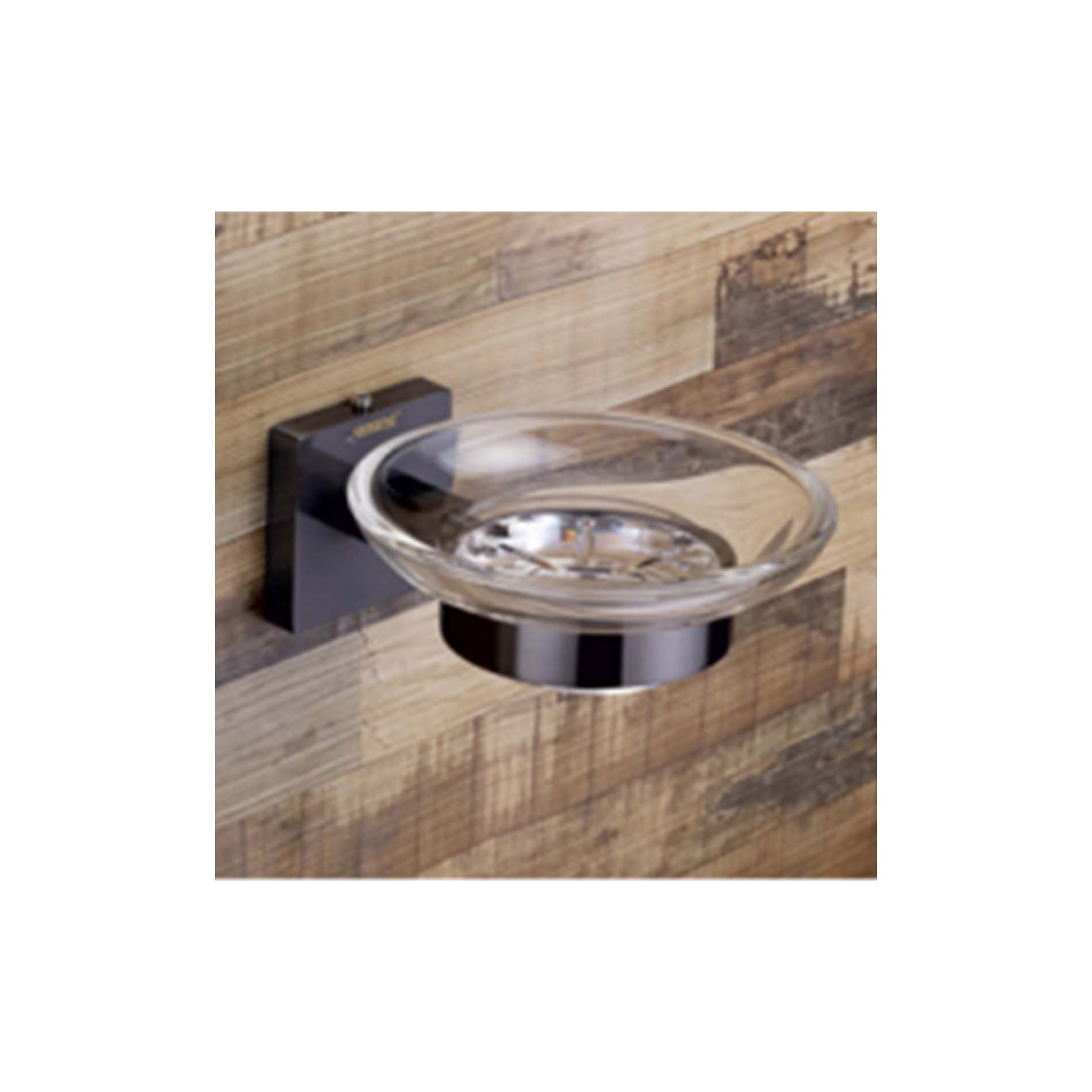 SPINAL GRAPHITE BLACK - GLASS SOAP DISH