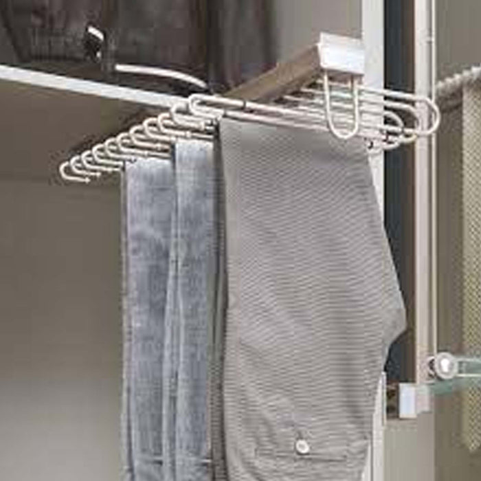 TOP-INSTALL S SHAPED TROUSERS RACK WITH SOFT-CLOSING MECHANISM