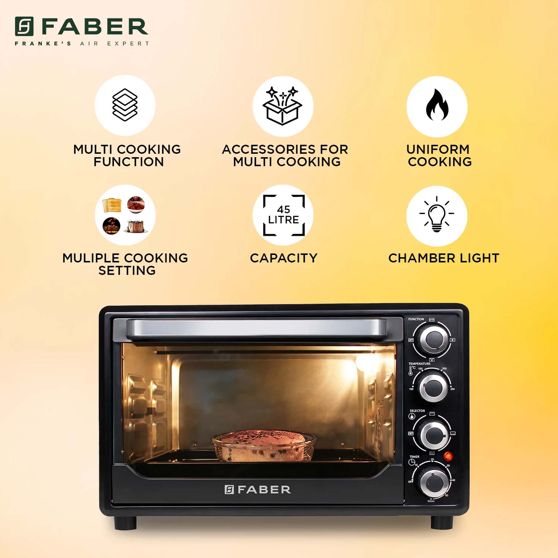 Faber - FOTG BK 45L - Oven, Toaster, Griller