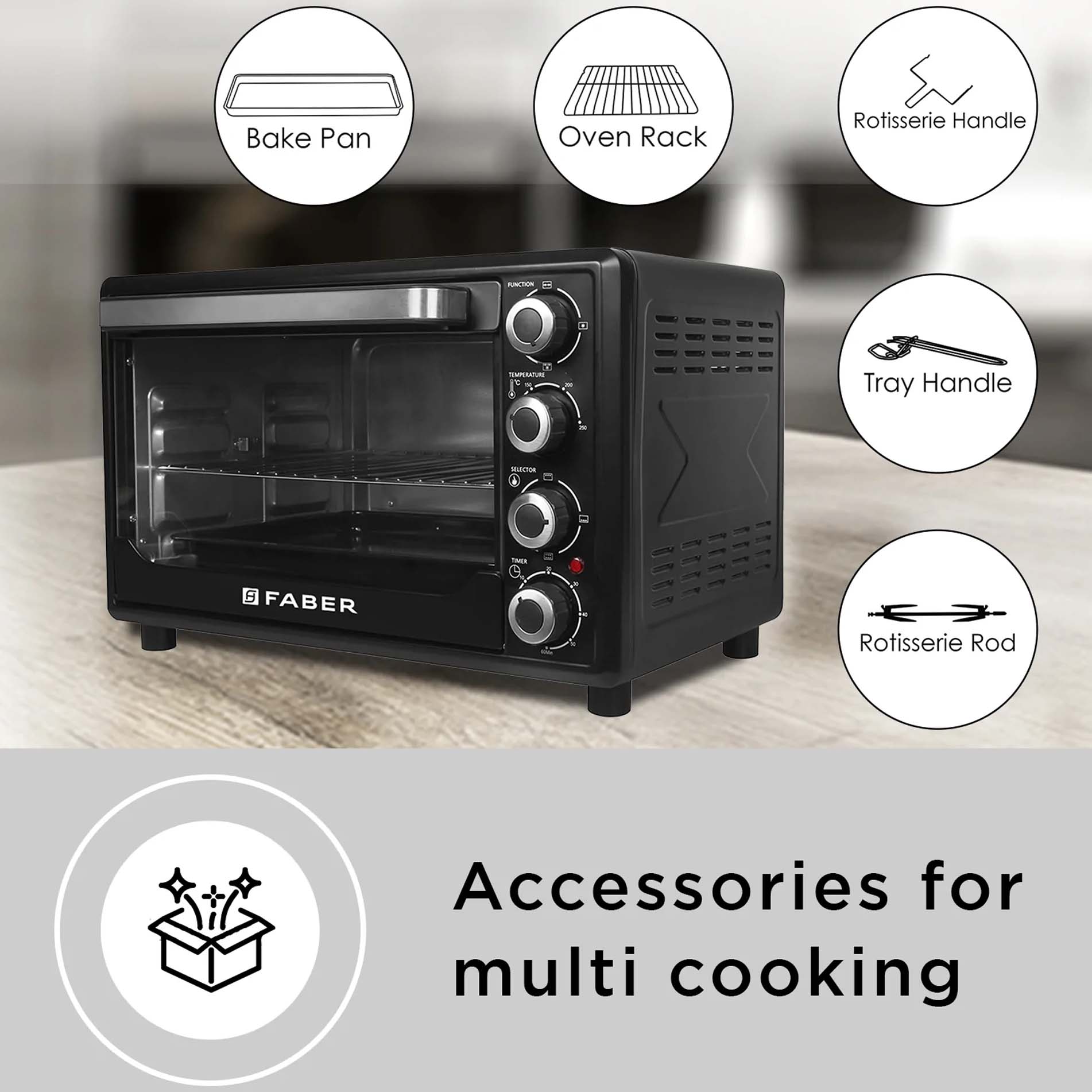 Faber - FOTG BK 45L - Oven, Toaster, Griller