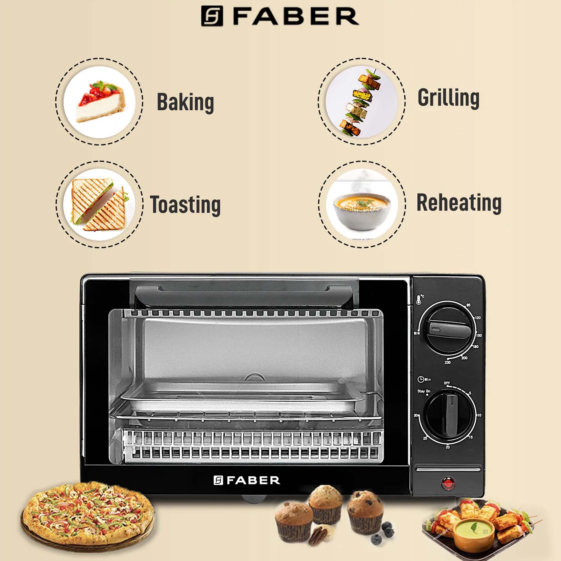 Faber - FOTG 9L - Oven, Toaster, Griller