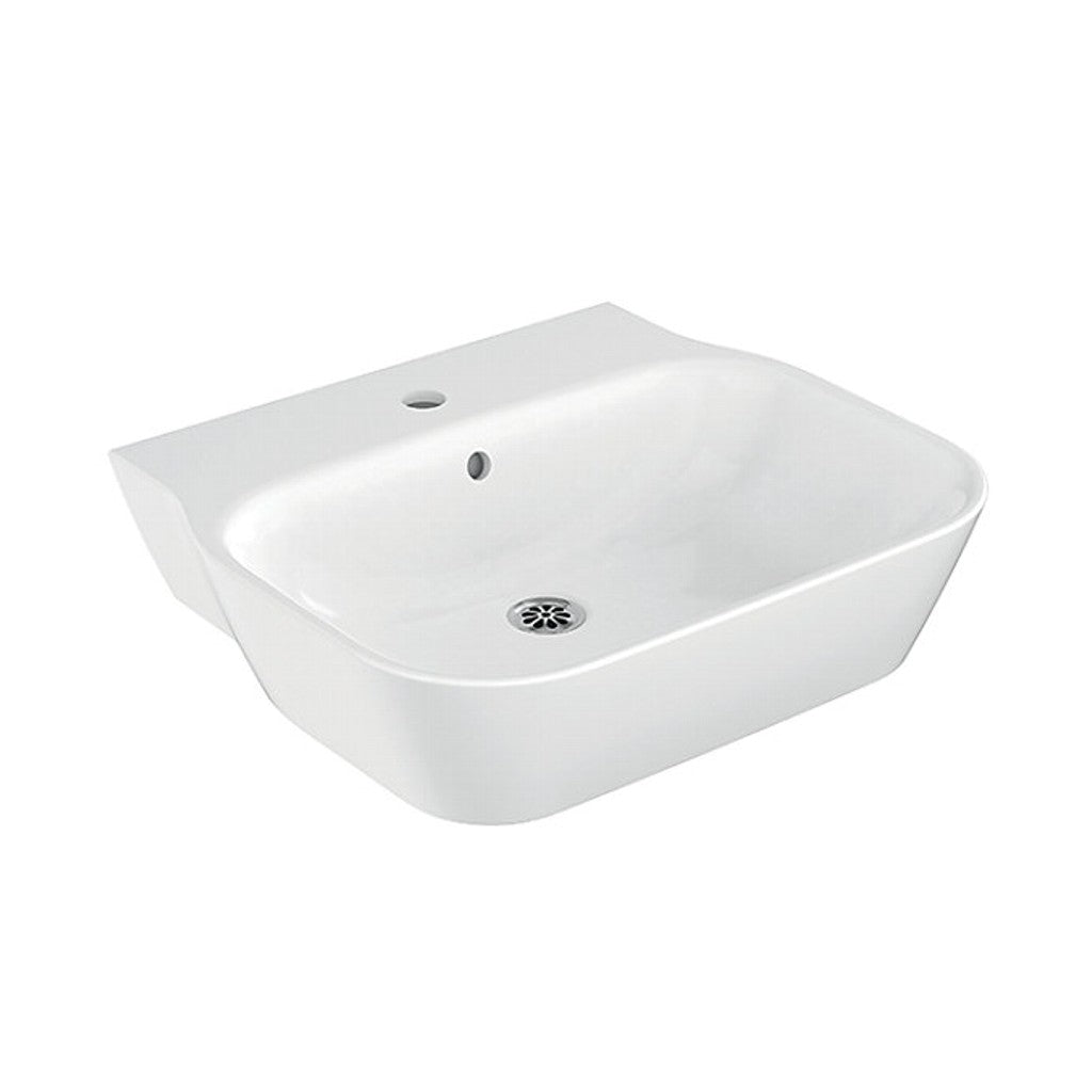 Kohler-Span  550mm Square Wall Mount Basin With Single Faucet Hole In White