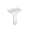 Kohler-550mm wall mount pedestal basin with single faucet hole in white