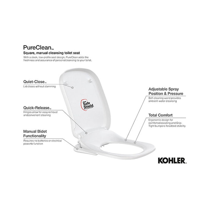Kohler-Pureclean  Manual Bidet Seat (oval)
