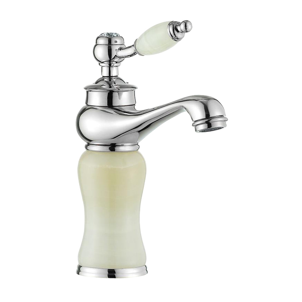 Toyo 1067 Chrome & White Marble Single Lever Brass Basin Mixers
