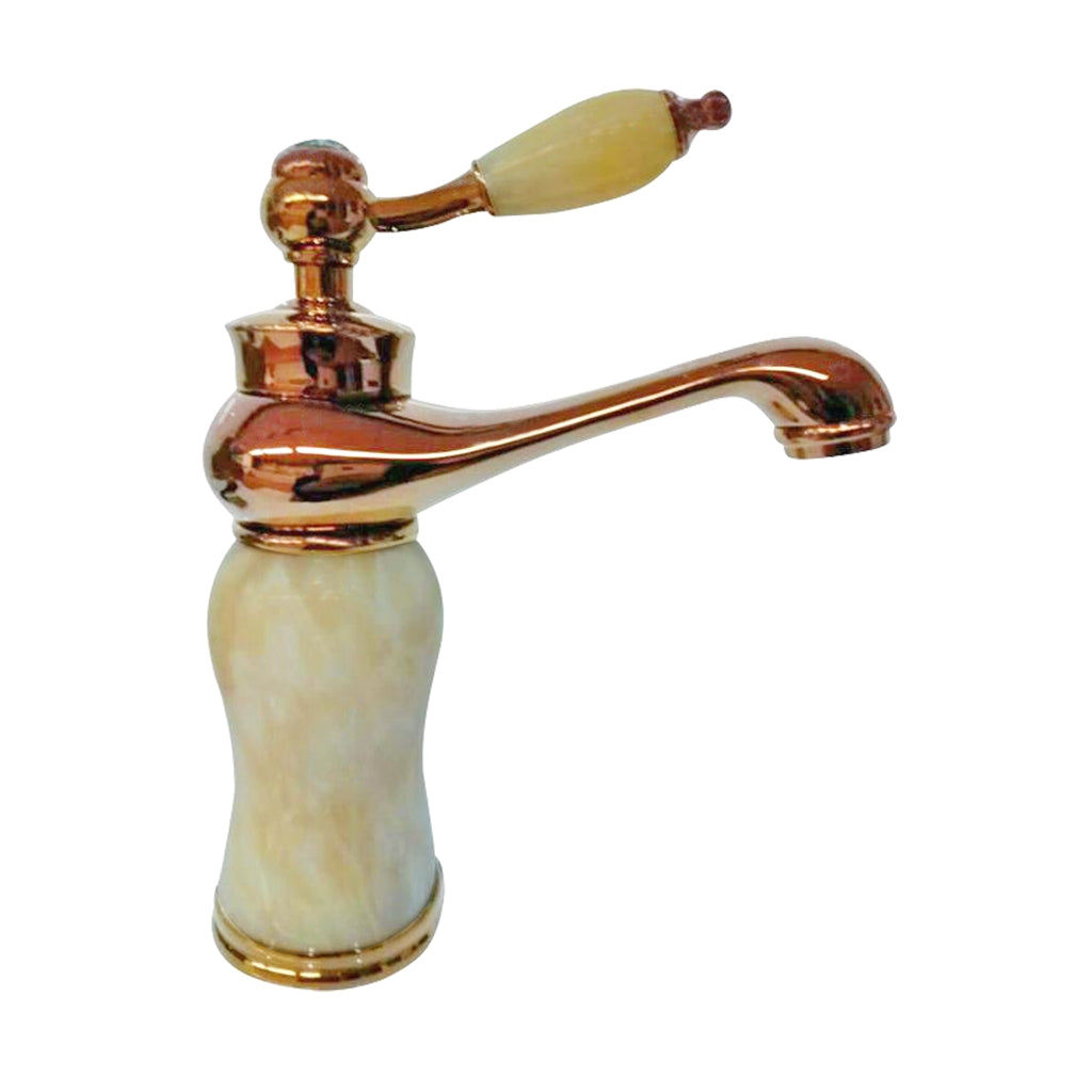 Toyo 1067 Rose Gold & Yellow Onyx Single Lever Brass Basin Mixers