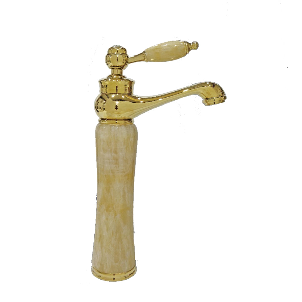 Toyo 1067 Golden & Yellow Onyx Single Lever Brass Basin Mixers