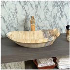 Toyo showroom/shop near me sarjapur road, sarjapur road toyo showroom/shop, wash basin showroom sarjapur road, sarjapur road wash basin showroom, new designer wash basin, premium wash basin, low price wash basin, multi colour wash basin, Toyo 145 Brown & Yellow Onyx Glossy Wash