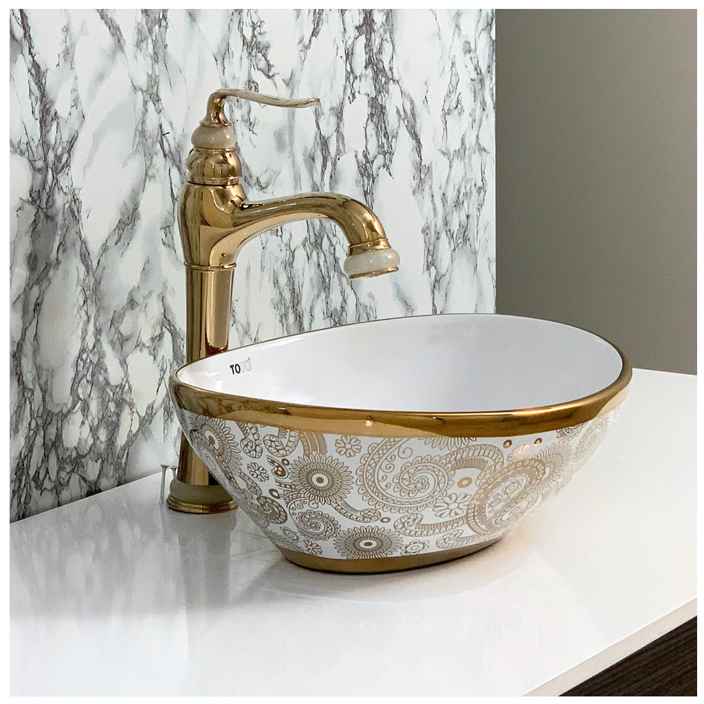 Toyo showroom/shop near me sarjapur road, sarjapur road toyo showroom/shop, wash basin showroom sarjapur road, sarjapur road wash basin showroom, new designer wash basin, premium wash basin, low price wash basin, multi colour wash basin, Toyo 191 White & Golden Wash Basin