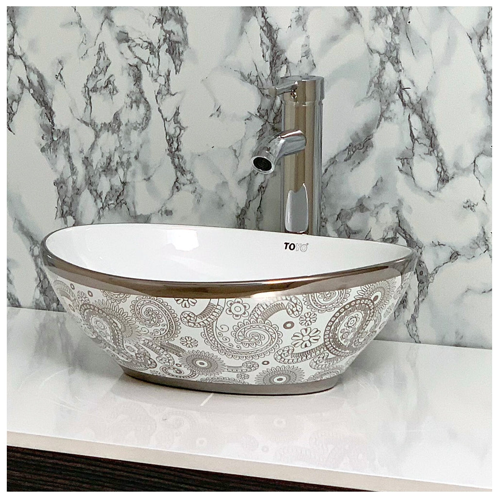 Toyo showroom/shop near me sarjapur road, sarjapur road toyo showroom/shop, wash basin showroom sarjapur road, sarjapur road wash basin showroom, new designer wash basin, premium wash basin, low price wash basin, multi colour wash basin, Toyo 192 White & Silver Wash Basin