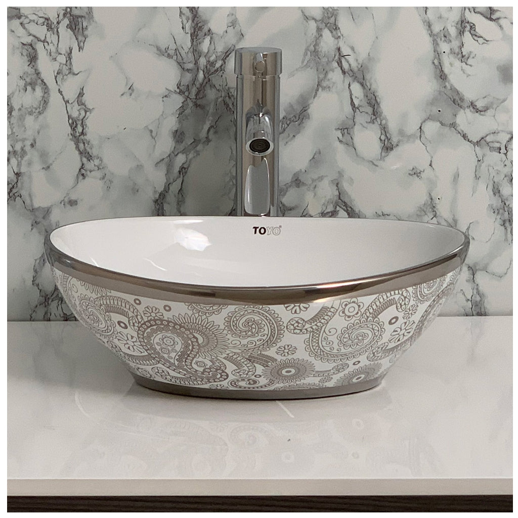 Toyo showroom/shop near me sarjapur road, sarjapur road toyo showroom/shop, wash basin showroom sarjapur road, sarjapur road wash basin showroom, new designer wash basin, premium wash basin, low price wash basin, multi colour wash basin, Toyo 192 White & Silver Wash Basin