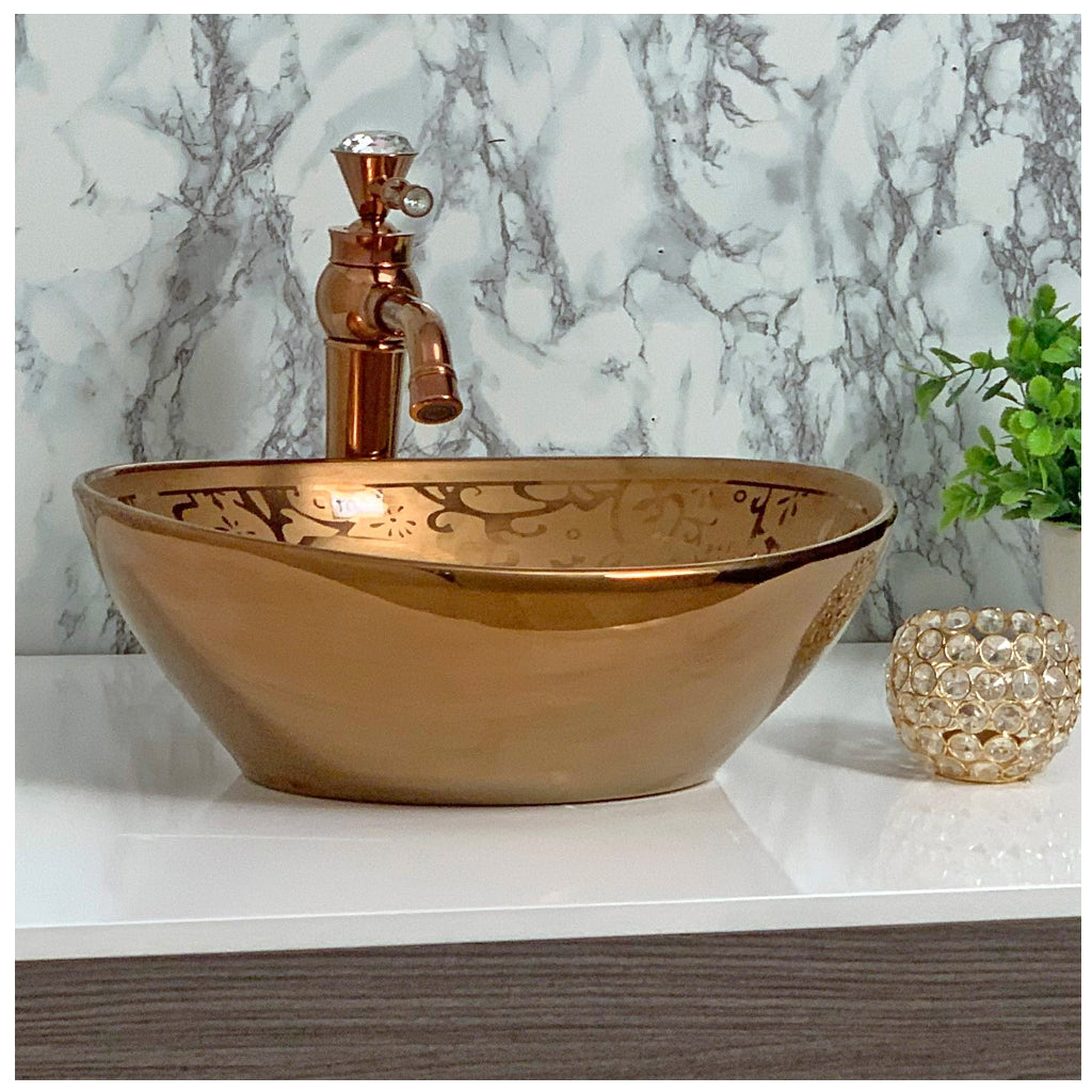 Toyo showroom/shop near me sarjapur road, sarjapur road toyo showroom/shop, wash basin showroom sarjapur road, sarjapur road wash basin showroom, new designer wash basin, premium wash basin, low price wash basin, multi colour wash basin, Toyo 194 Full Rose Gold Wash basin