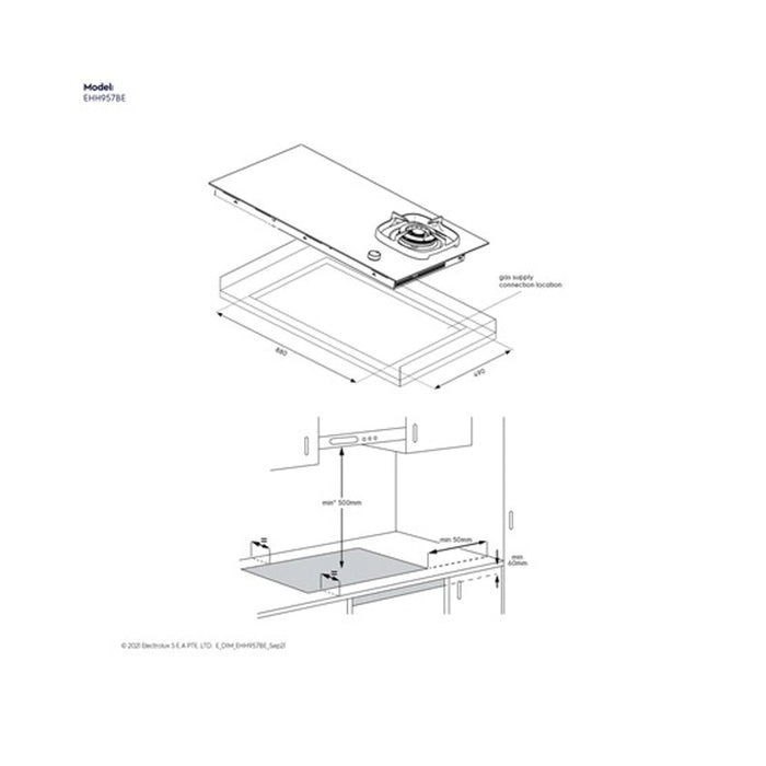 Electrolux 90cm Ultimate Taste 900 built-in hybrid induction hob