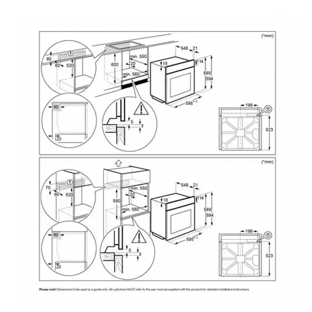 Electrolux 60cm UltimateTaste 700 built-in single oven with 72L capacity