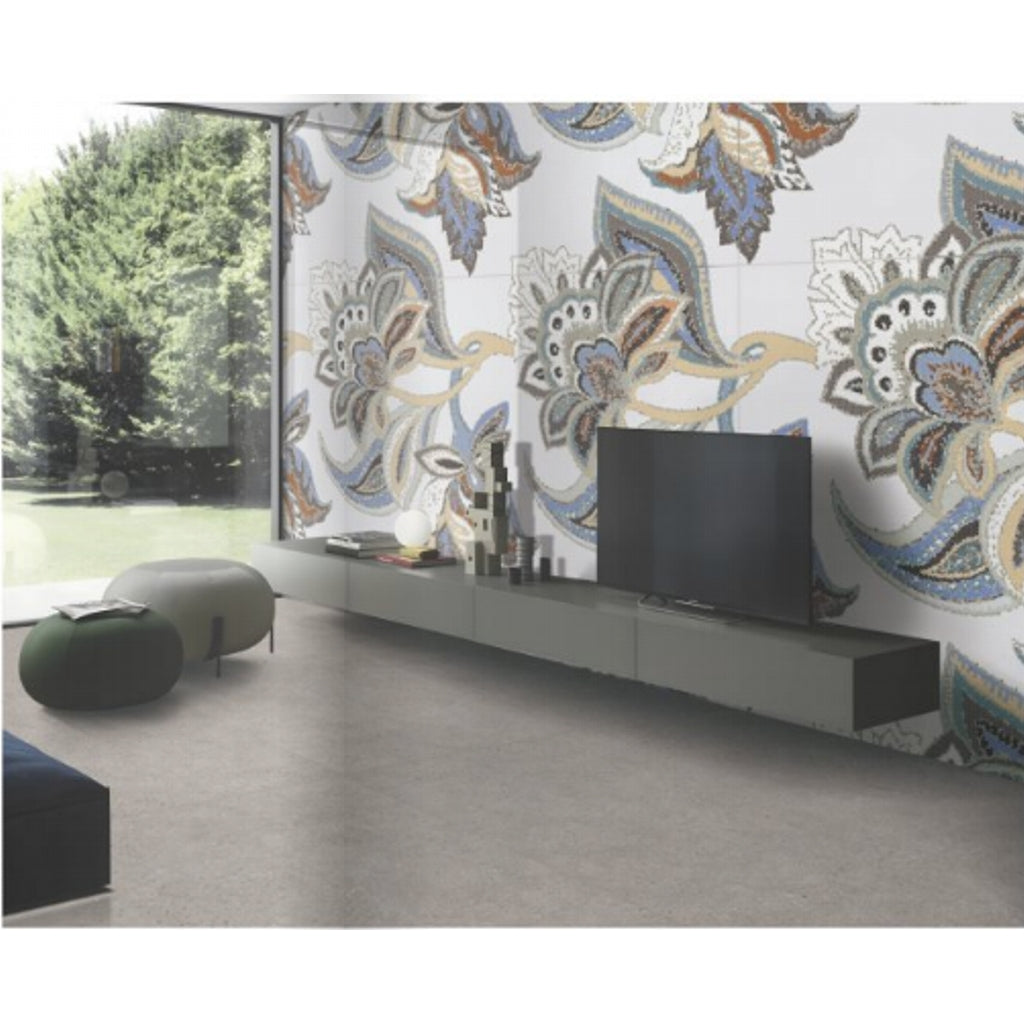 Blossom Blue Decor Ultima Kajaria Tile