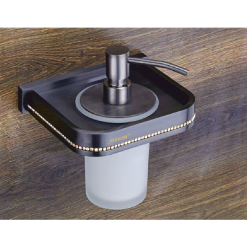 Aagna Toro Black with Diamond Liquid Soap Dispenser