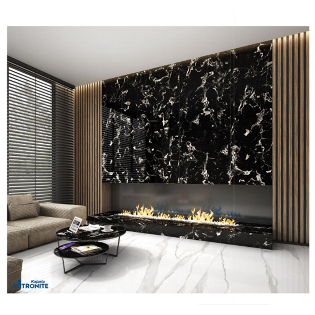 Portoro Nero Kajaria Vitronite Tile