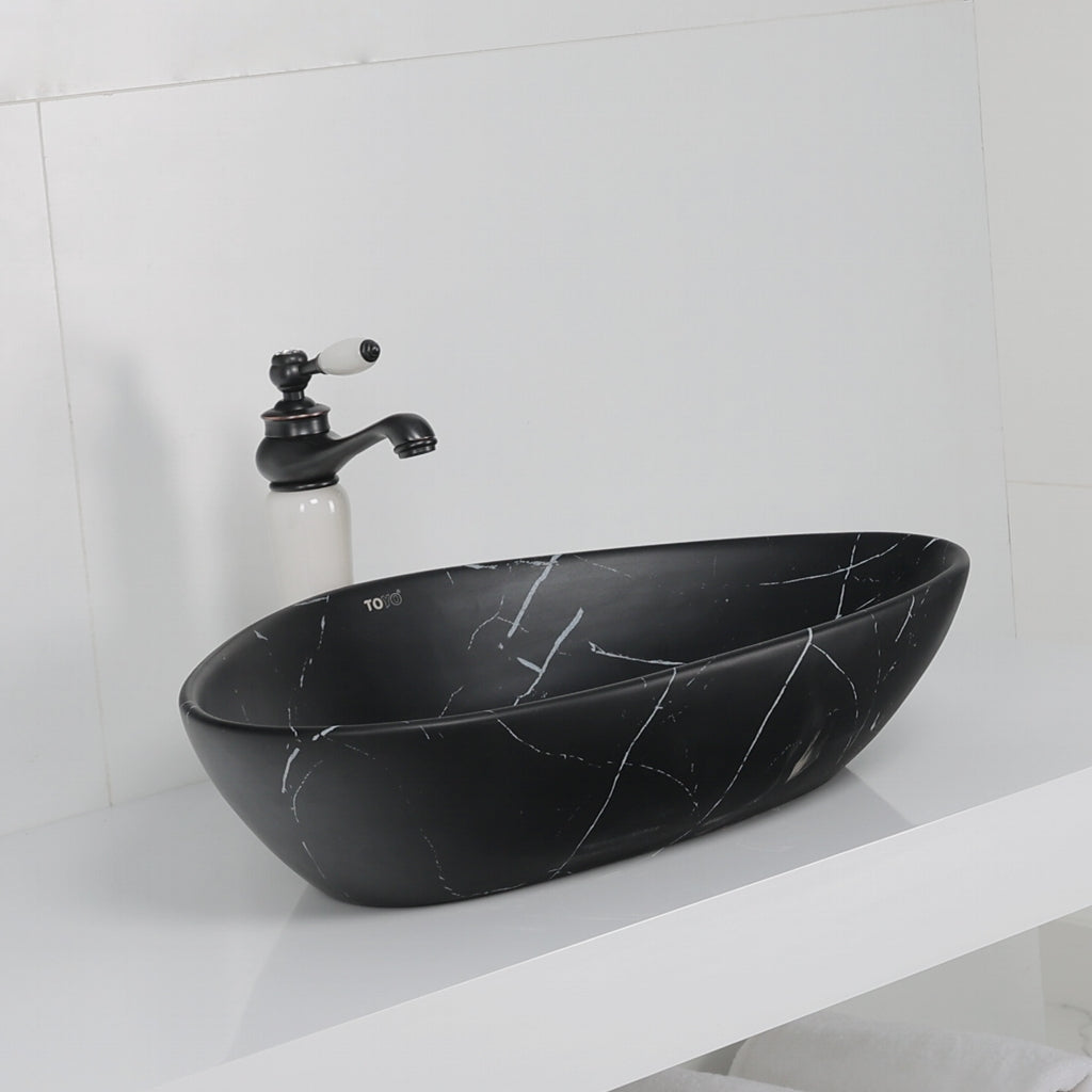Toyo 184 Black Marble Matt Wash Basin