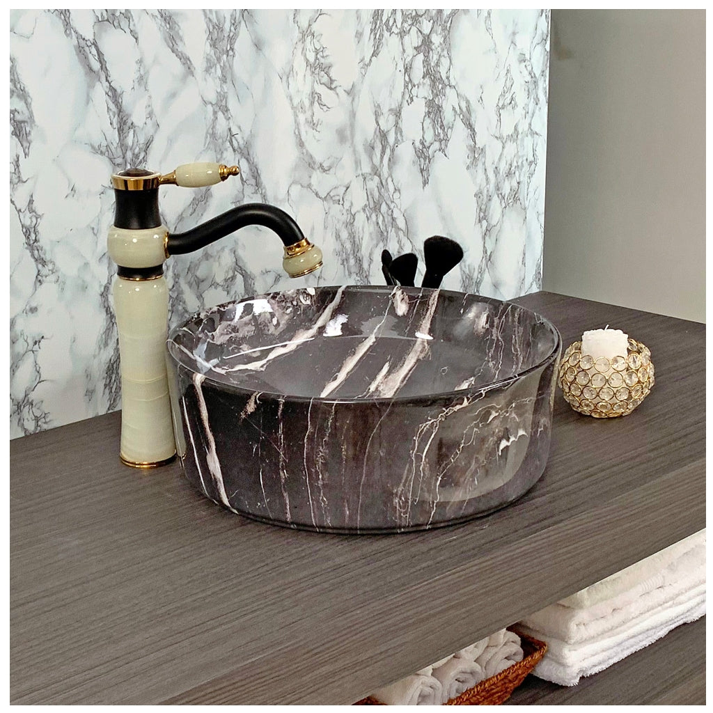 Toyo 252 Black Marble Glossy Wash Basin
