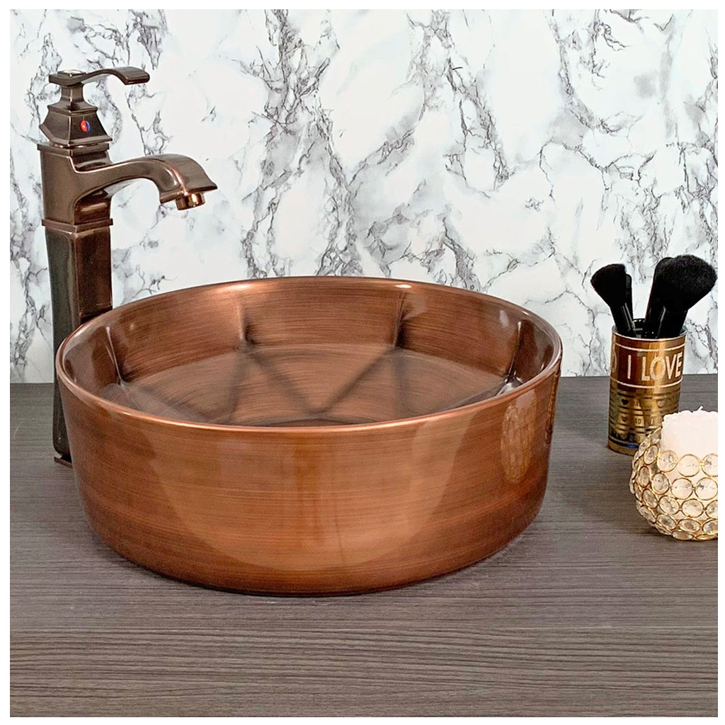 Toyo 255 Wooden Brown Glossy Wash Basin