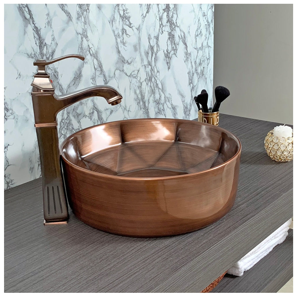 Toyo 255 Wooden Brown Glossy Wash Basin