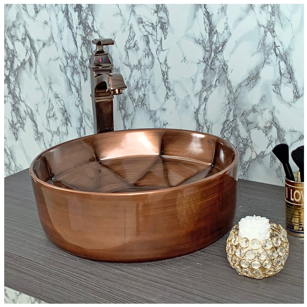 Toyo 255 Wooden Brown Glossy Wash Basin