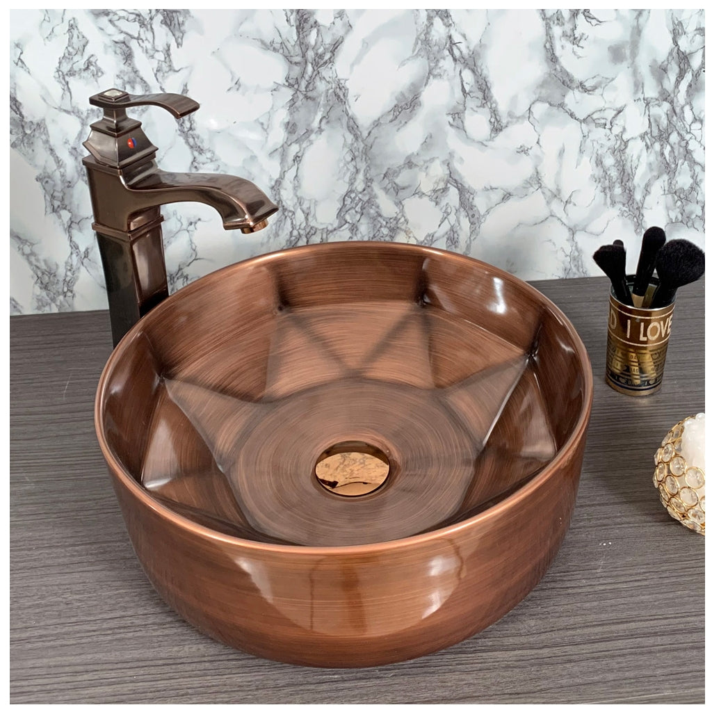 Toyo 255 Wooden Brown Glossy Wash Basin